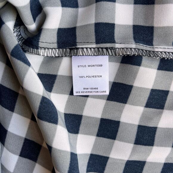 NWT 41 Hawthorn Split Neck Black/White Gingham Check Sleeveless Dress Size L - Picture 6 of 7